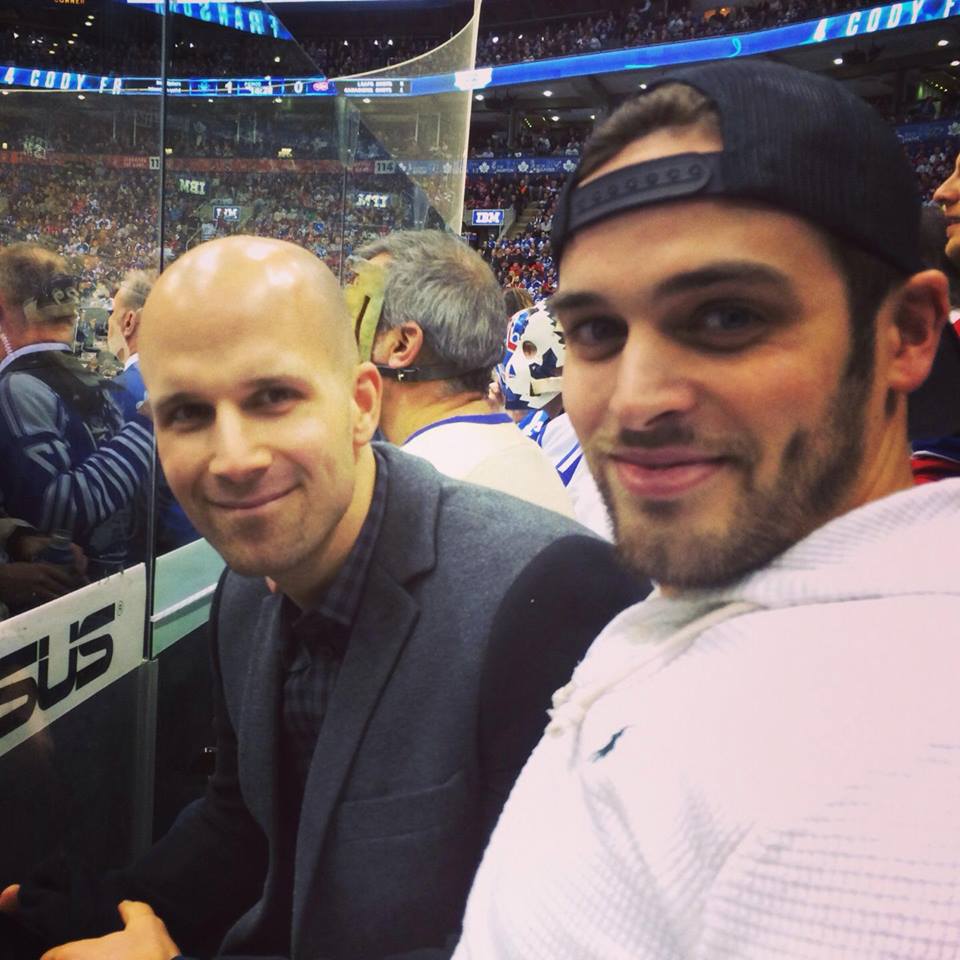 jonny stewart watching hockey game