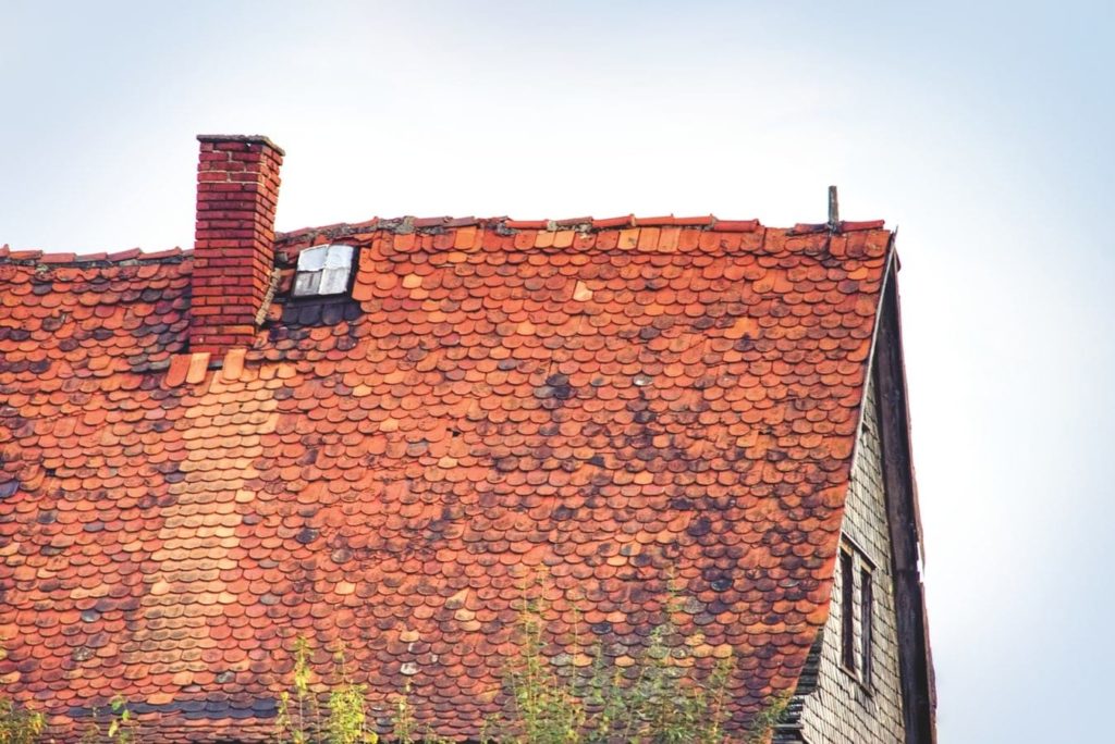 worn out shingles on an old roof