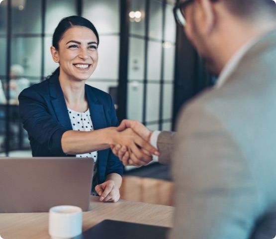 Business persons talking in the office